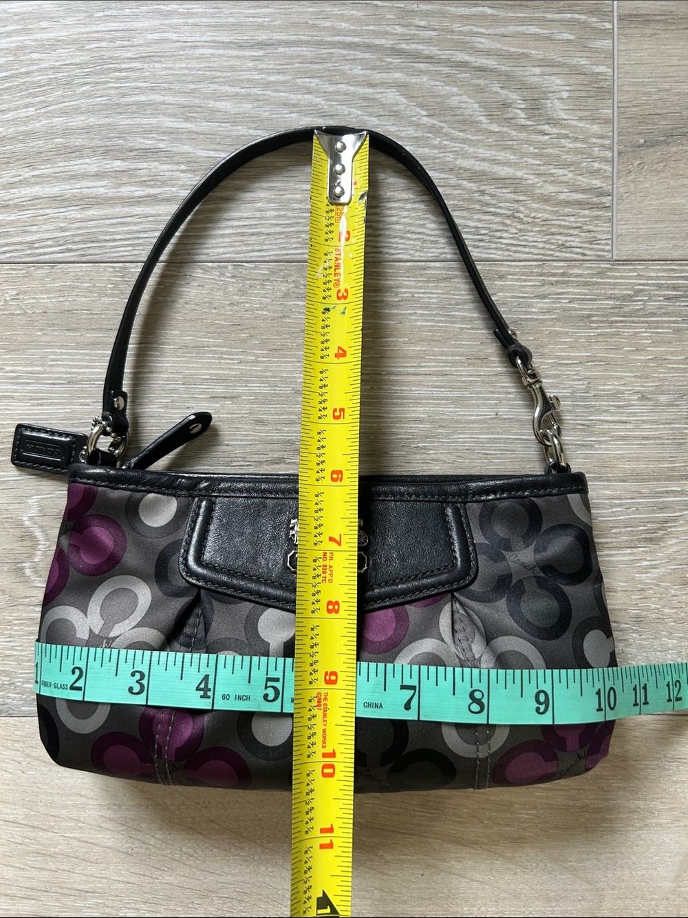 Coach Vintage Black and Gray Mini Bag with Purple Accents - Picture 8 of 10